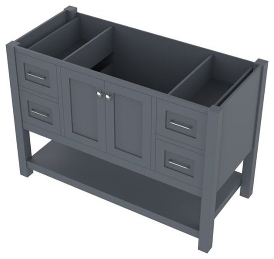 Alya Bath Wilmington 47"W Wood Vanity with No Top in Gray Finish