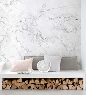Gray Marble Adhesive Film Contemporary Wall Decals By Brewster White Marble Wall Art Wallpaper L And Stick