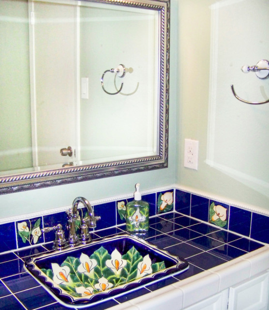 Handmade Tierra y Fuego Ceramic Tile, Callalilies 2, Set of 9 ...