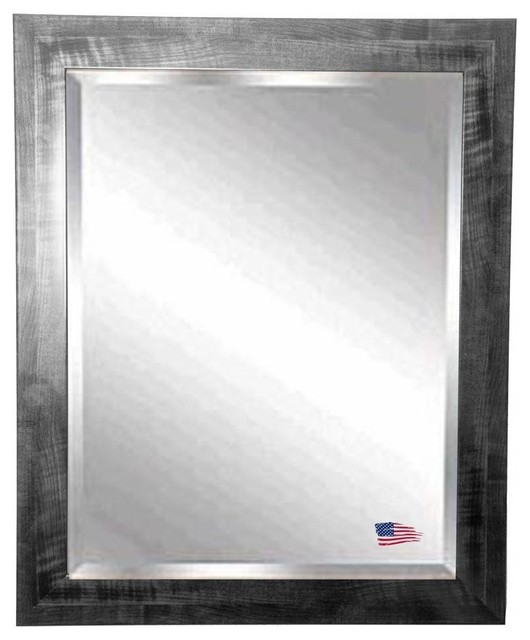 American Made Black Smoke Beveled Wall Mirror