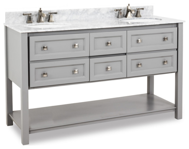 Hardware Resources Transitional Bathroom Vanity by in Grey in Greys