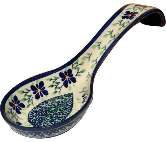 Polish Pottery Spoon Rest, Pattern Number: du121 landhausstil-loeffelablagen