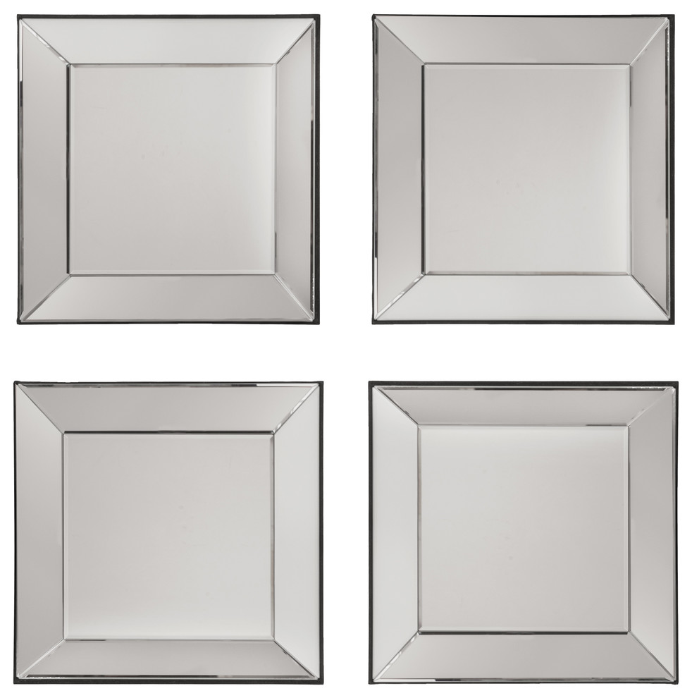 Time Square 4 -Piece Wall Mirror Set With wide mirrored frames