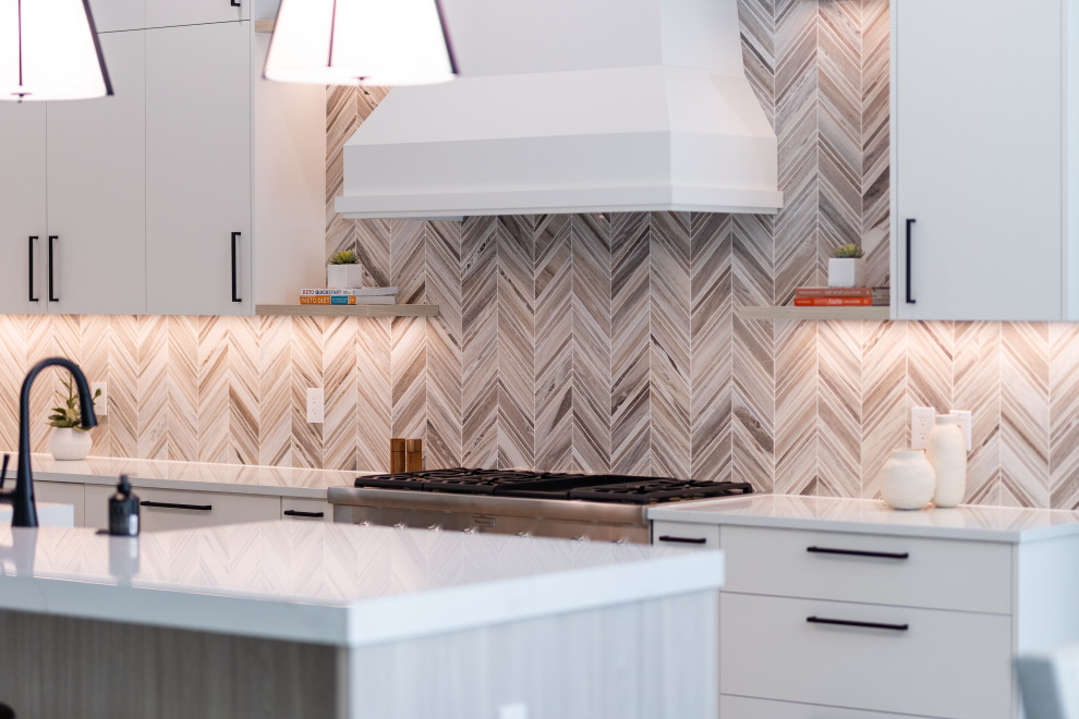 Example of a transitional kitchen design in Miami