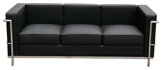 J M Furniture Cour Italian Leather Sofa Black Modern Sofas By J M Furniture Cour Italian Leather Sofa Black