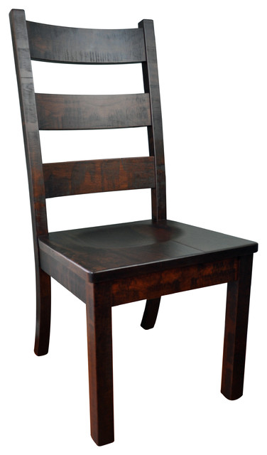 Hawthorne Rustic Farmhouse High Back Side Chair Solid Wood