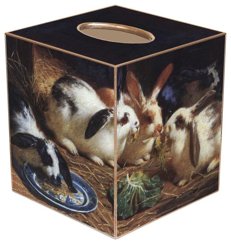TB26-Four Bunnies Tissue Box Cover