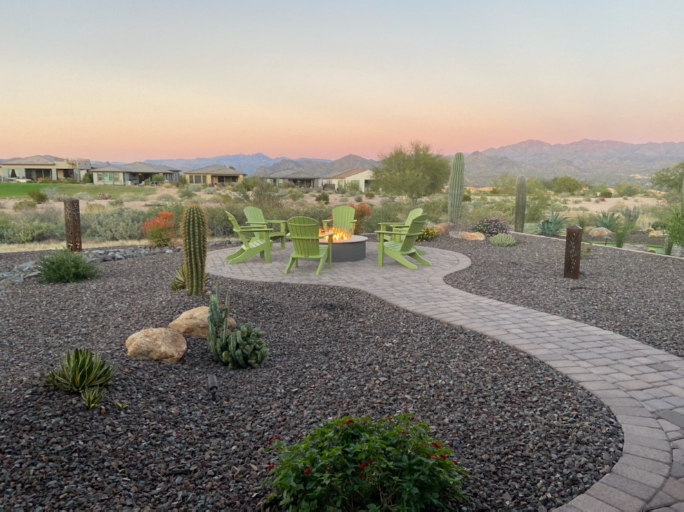 Example of a small trendy home design design in Phoenix