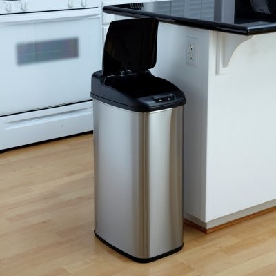 Nine Stars DZT-50-6 Touchless Stainless Steel 13.2 Gallon Trash Can