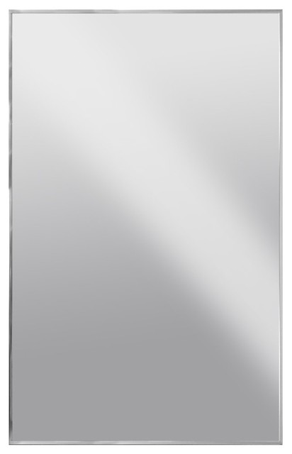 Modern Framed Wall Mounted Metal Mirror, Aluminum Chrome, 30x30