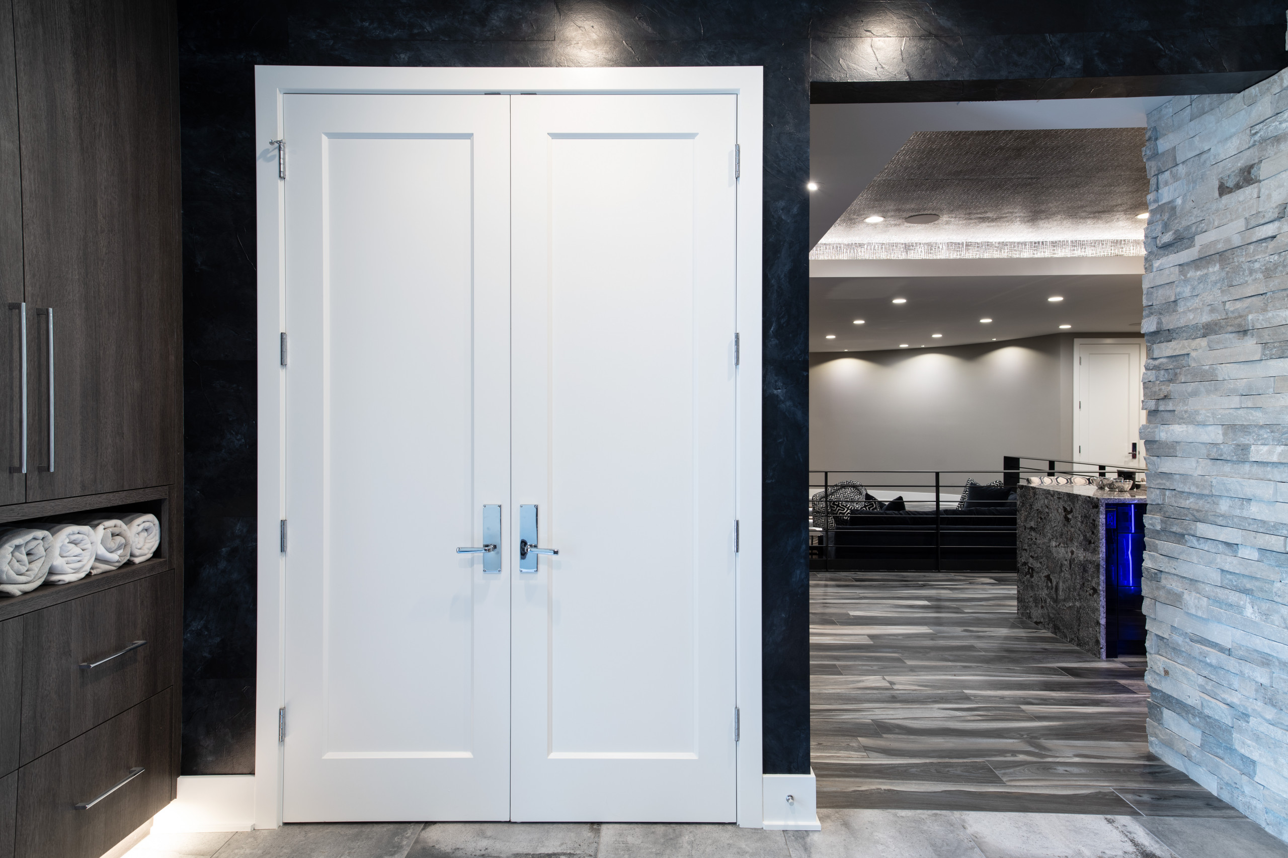 Modern Style Custom Basement | Sterling Ridge