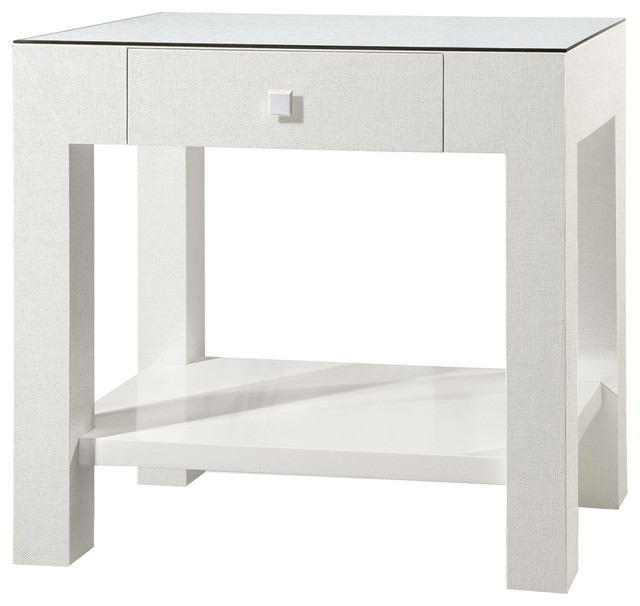 Bungalow 5 Valentina 1 Drawer Side Table In White Contemporary Valentina 1 Drawer Side Table In White