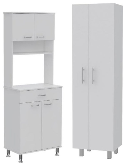 Home Square 2-Piece Set with 66" Pantry Cabinet and Storage Cabinet