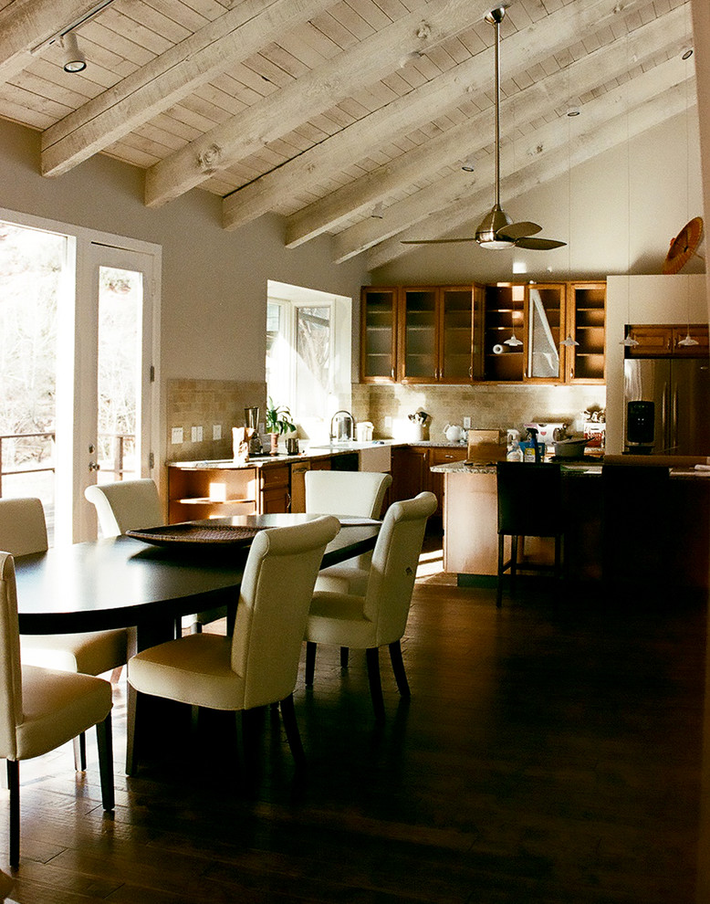 Example of a transitional dining room design in Phoenix