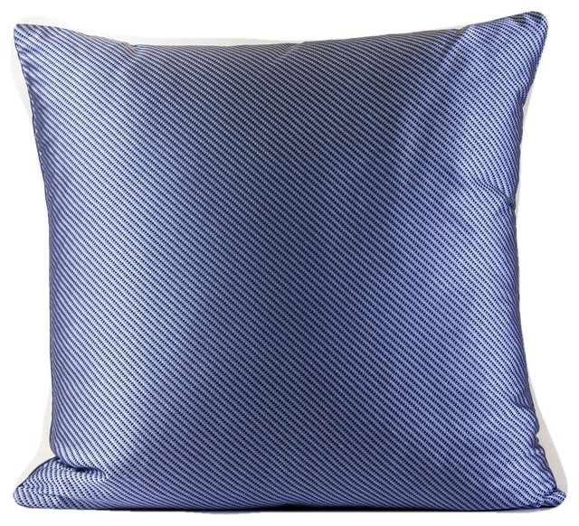 Blue Silk Throw Pillow, Decorative Pillow Cover, 22x22 Contemporary