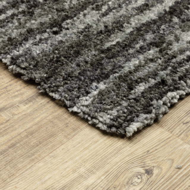 Ashton Distressed Solid Shag Area Rug, 9.10X12.10 Contemporary Area
