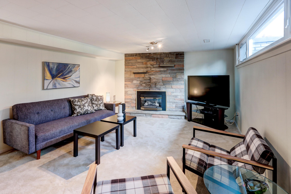 Inspiration for a transitional basement remodel in Toronto