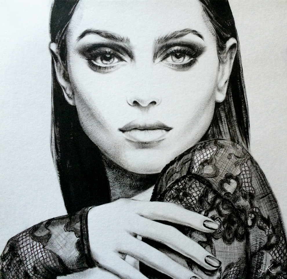 Черная гуашь; «сухая кисть»