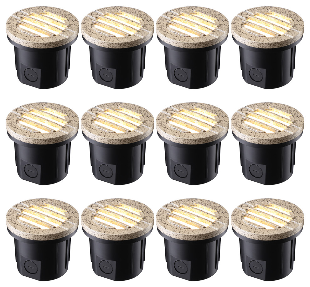 12-Pack 6W Well Lights LED Low Voltage 12-24V, In-Ground Lighting ...