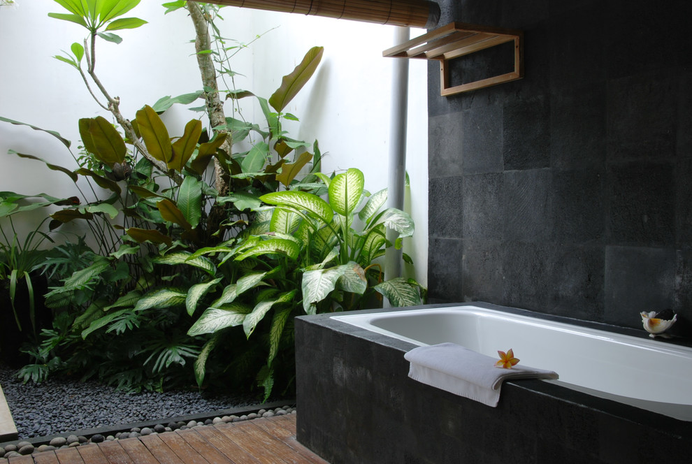 Design ideas for a tropical bathroom in Other.