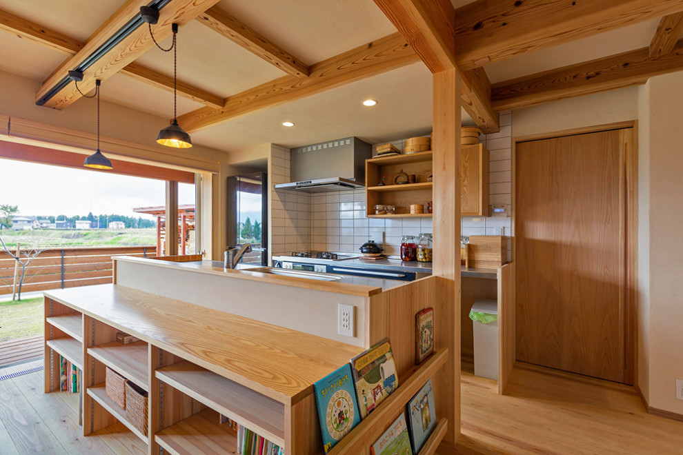 This is an example of an open plan kitchen in Other.