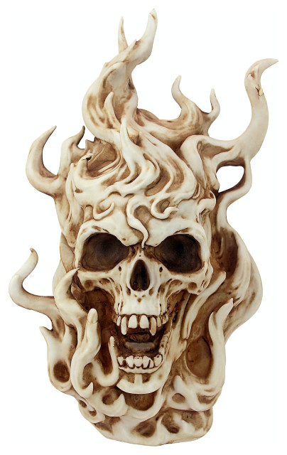 Hell's Flames Vampire Skull Statue