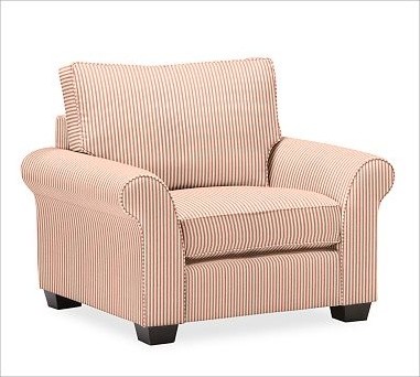 PB Comfort Roll UpholsteredGrand ArmchairTicking StripeCardinalUpholsteredPoly