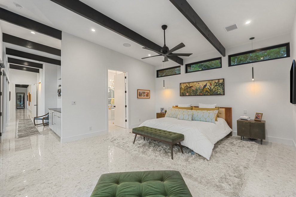 Example of a 1950s bedroom design in Austin