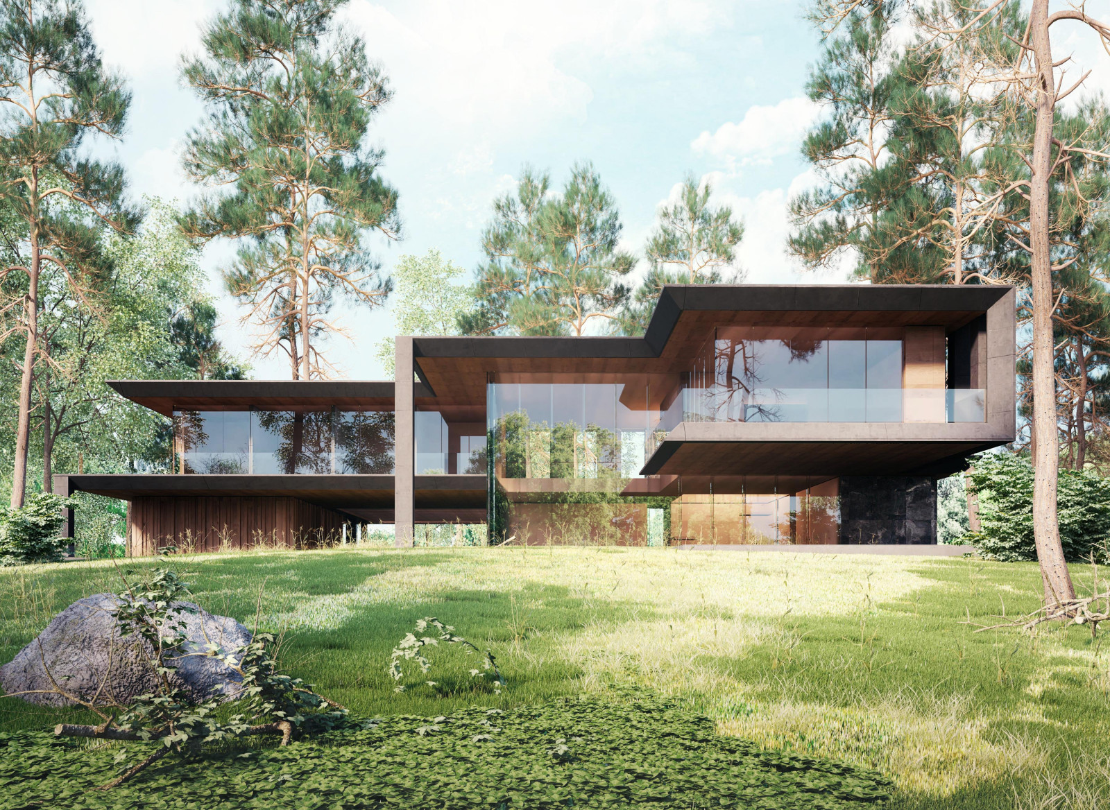 Дом в стиле Райта - Дома прерий - Современная стилистика - 1800м2