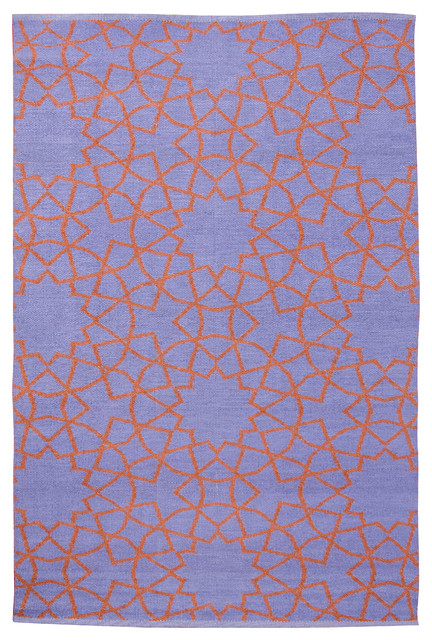 Fez Area Rug, Periwinkle and Rust