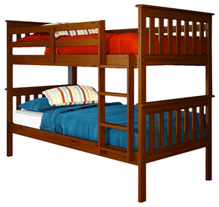 Nebula Bunk Bed With Ladder & 2 Underbed Drawers, Espresso, Twin Over Twin