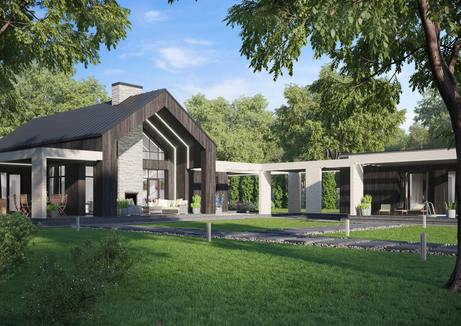 Частный дом с баней в Подмосковье