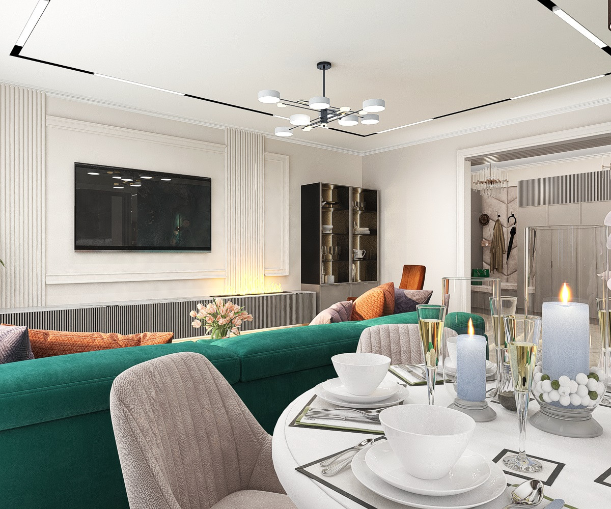 Дизайн-проект кухни-гостиной площадью 66 кв.м