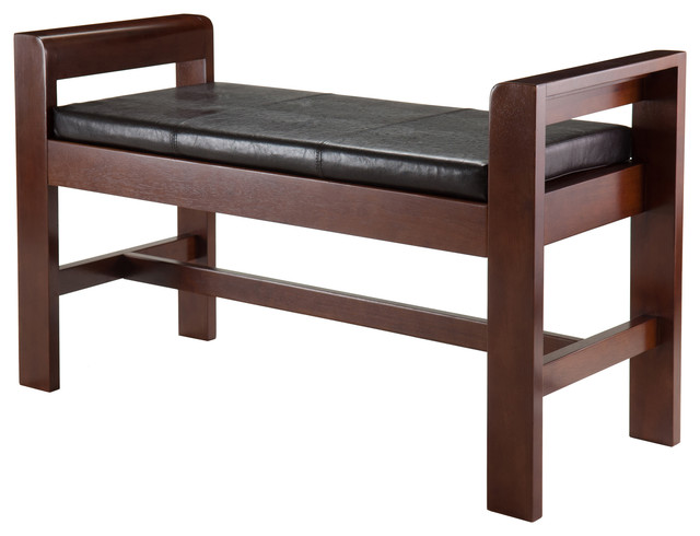Thomas Bench With Cushion Seat Transitional Accent And Storage