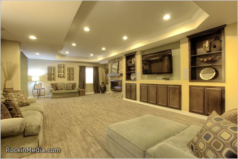 This is an example of a traditional basement in Denver.