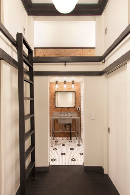 storage vestibule with sleeping loft industrial-aseo
