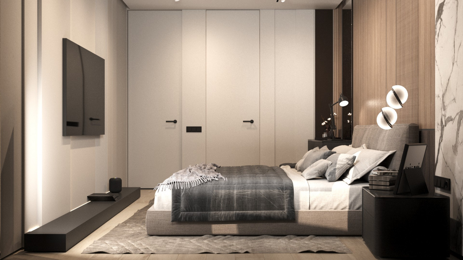 Дизайн-проект квартиры, ул. Нахимсона 107м2. Минимализм