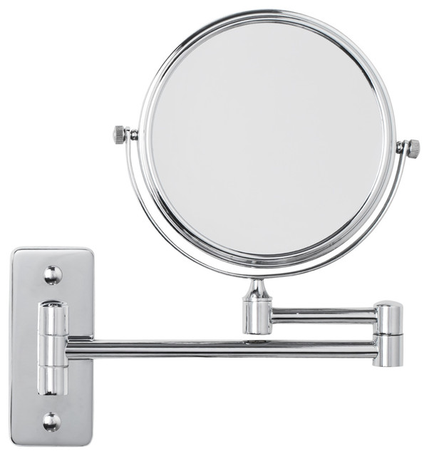 Windor Wall Mount Make Up Mirror With Adjustable Arm Polished Chrome