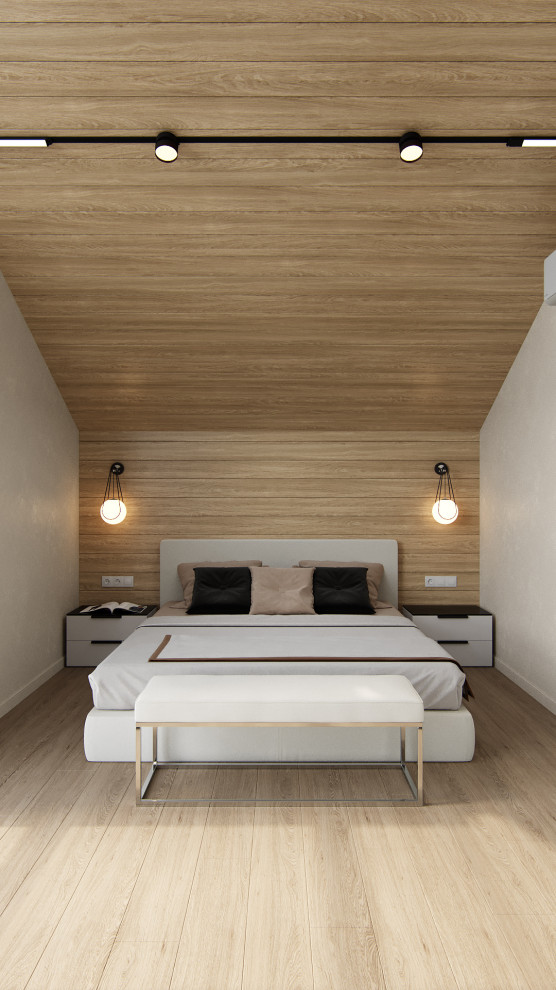 Барнхауз с мансардными окнами в серых оттенках