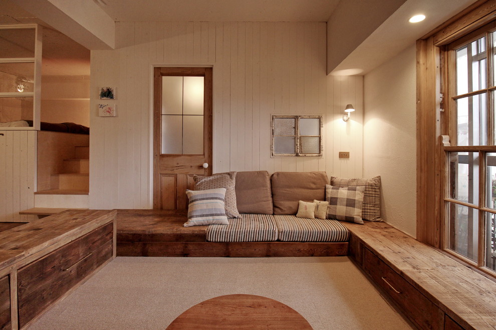 Design ideas for a country living room in Osaka.