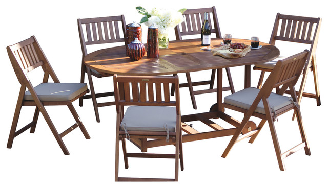 Wood Fold And Dining Set, Outdoor Wood Folding Dining Table
