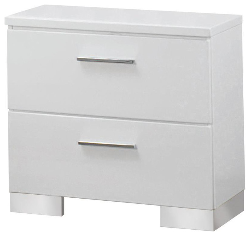 Felicity 2drawer Nightstand Glossy White Beach Style Outdoor