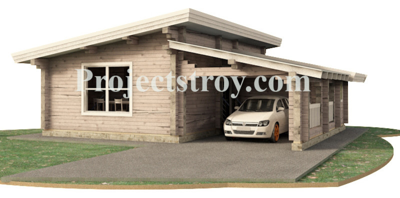 Одноэтажный дом из сухого бруса профилированного