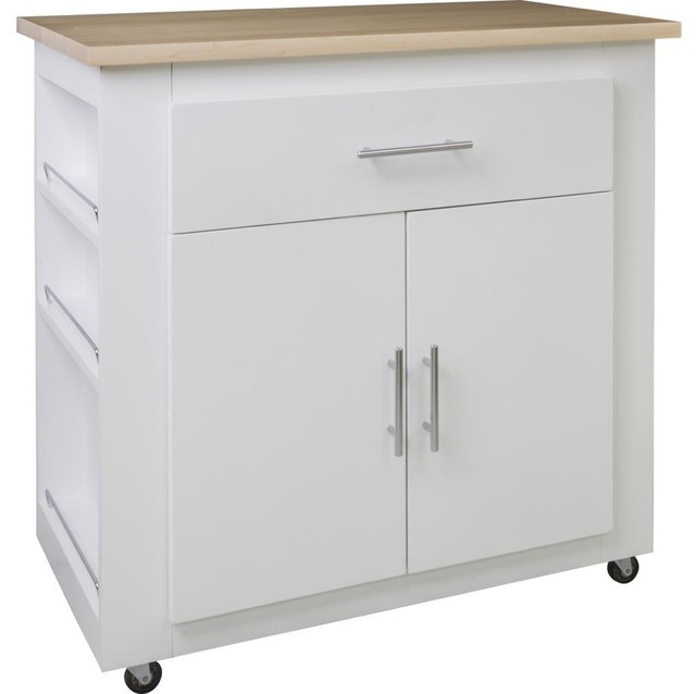 Elements Kitchen Island in Painted White, ISL500-WH-WT