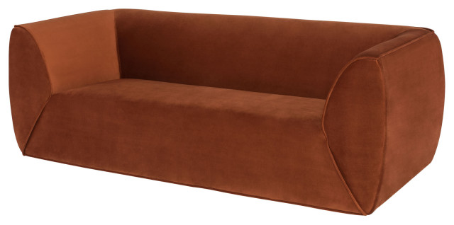 Greta Rust Fabric Triple Seat Sofa