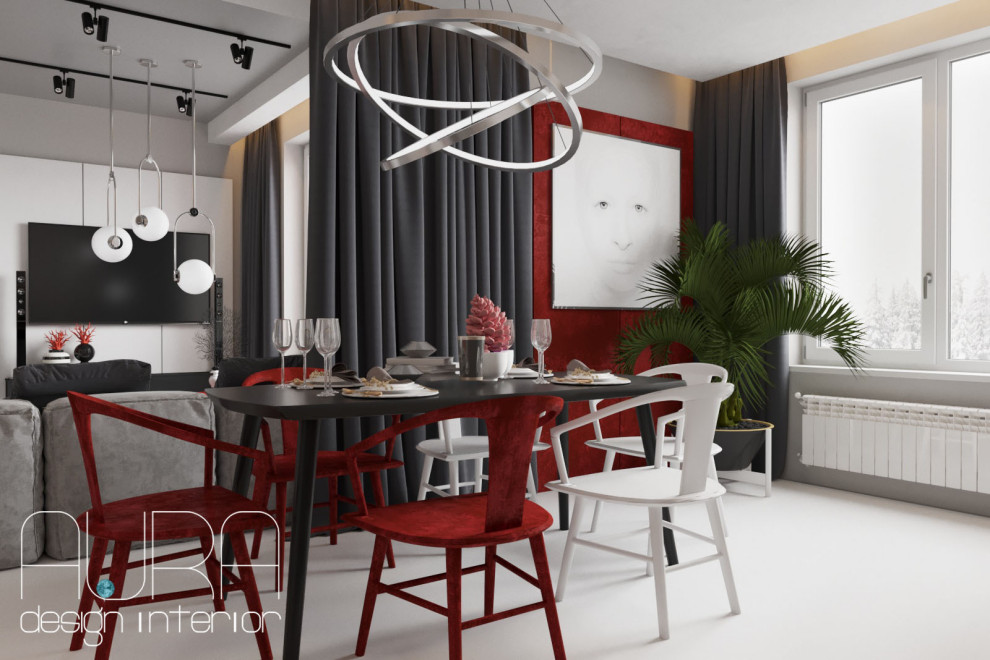 Дизайн гостиной и кухни