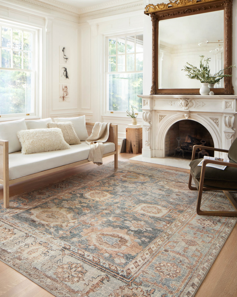 Margot Oriental Ocean/Spice Area Rug Mediterranean Area Rugs by