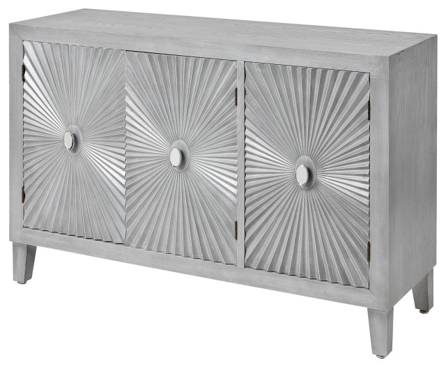 Stein World Modern Essex 3 Door Credenza In Gray Finish 17265