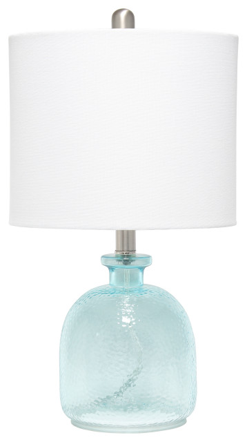 Elegant Designs Textured Glass Table Lamp Clear Blue Transitional Lamps By Virventures Houzz Elegant Designs Textured Glass Table, Catalina Glam Table Lamp