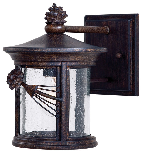 The Great Outdoors 9151A357 1 Light Wall Mount Rustic Outdoor